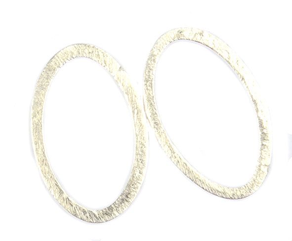 MB414 25x15mm Silver Brushed Metal Oval Link