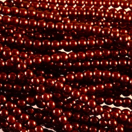 GP308 3mm Rich Brown Glass Pearls