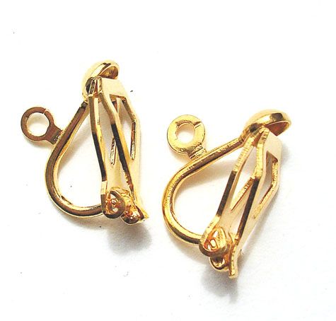 FN008 Pair of Small Gold Clip Fittings