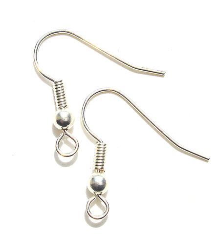 FN001 Pair of Silver Fishhook Earwires