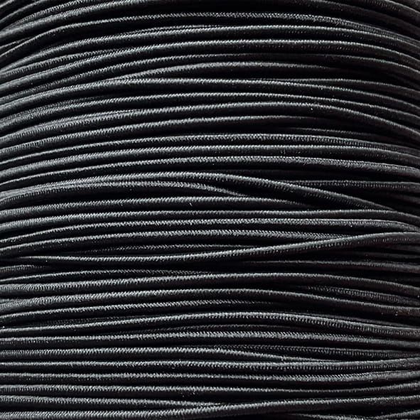 TG163 2m of Black 1mm Elastic Thread