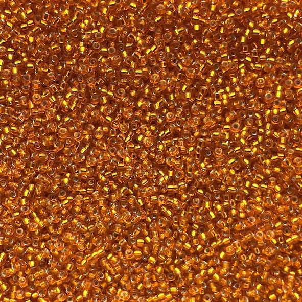 15-0008 Silver Lined Orange Size 15 Seed Beads