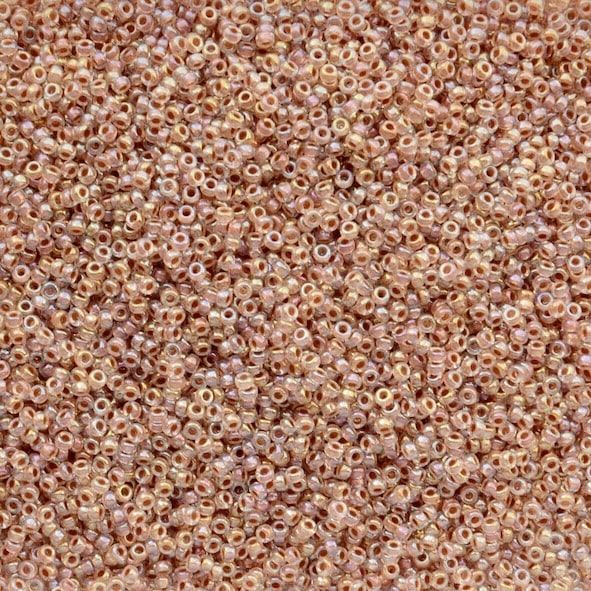 15-0275 Dk Peach Ld Crystal AB Size 15 Seed Beads