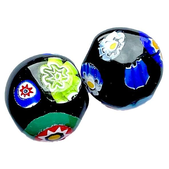 GL6831 22mm Black Gloss Millefiori Cushioned Disc