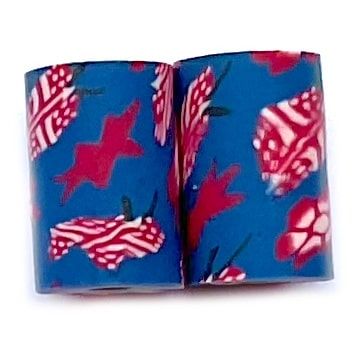 CE314 Red and Blue Tube Bead