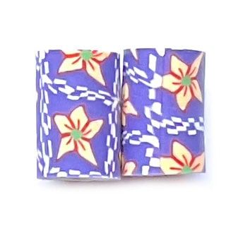 CE319 Orange Star Flower Tube Bead