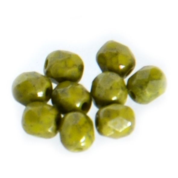 FG528 4mm Olive Picasso Facet