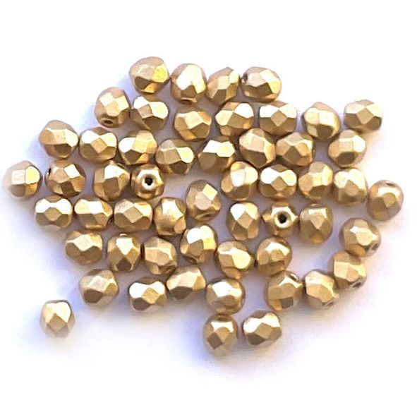 FG542 4mm Frost Met Gold Facet