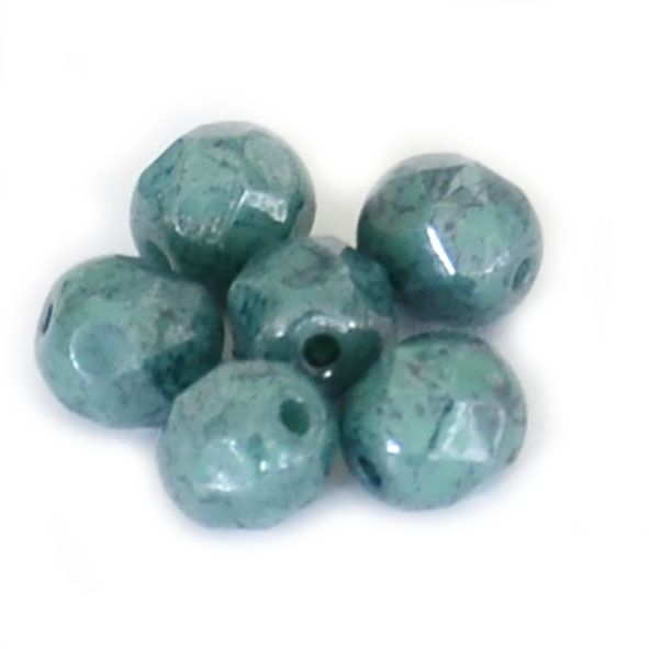 FG736 6mm Capri Blue Picasso Facet