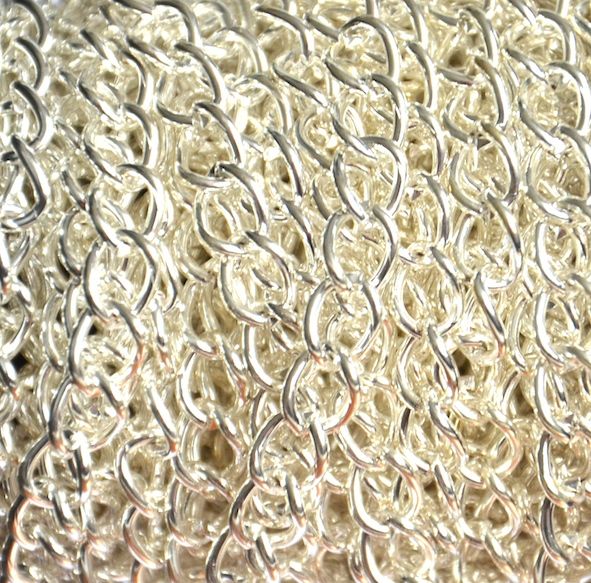 FN325 6x4mm Silver Curb Chain