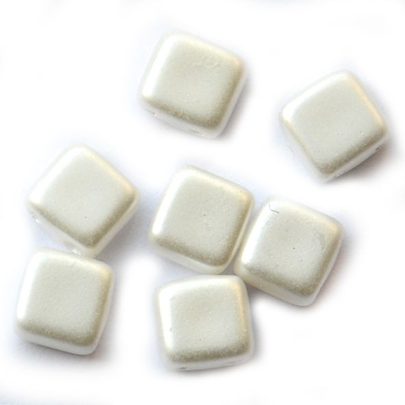 GL5851 White 2 Hole Tile Bead
