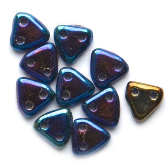 GLx5923 Scarab Blue 2 hole triangle