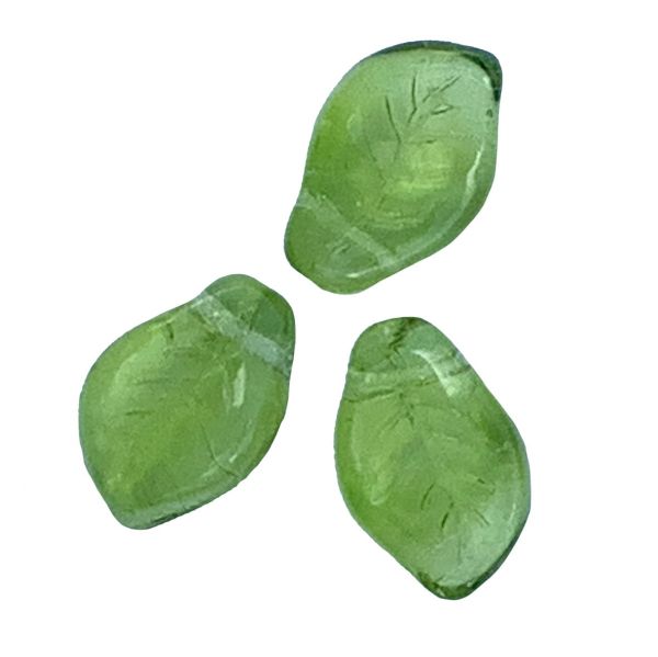 GL6063 14x9mm Trans Olive CH Leaf