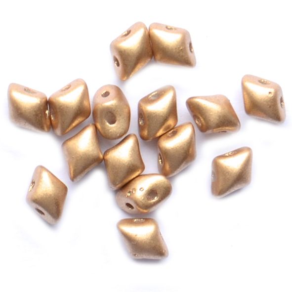 GL6214 Frost Met Gold Diamond Beads