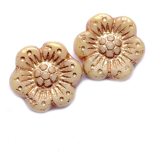 GL6479 12mm Copper on Taupe Flower