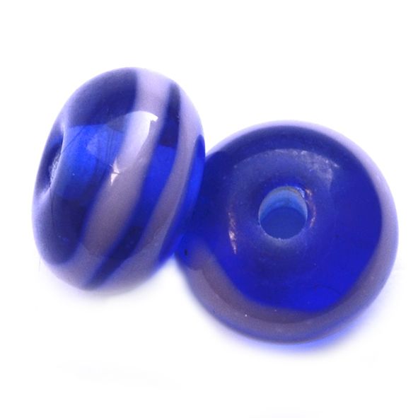 GL6532 Pink Stripe on Blue Beads