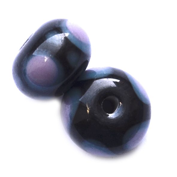 GL6546 Lilac/Turquoise on Black Beads