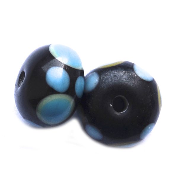 GL6555 Black/Spring Green/Turquoise Beads