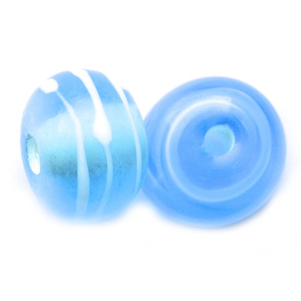 GL6558 Turquoise Beads with pale stripe