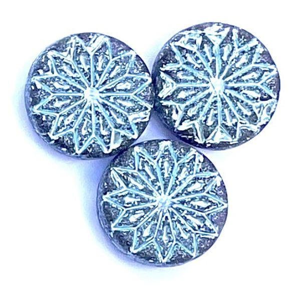 GL6776 18mm Turquoise on Deep Tanzanite Origami Bead