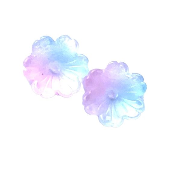 GL6876 Dawn Pastel Pink and Blue 15mm Cherry Blossom Bead