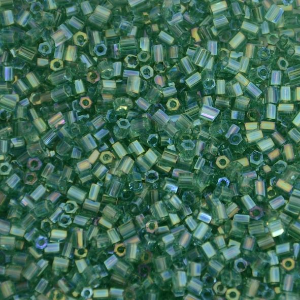 HEX537 Pale Teal AB Size 10 Hex Bead