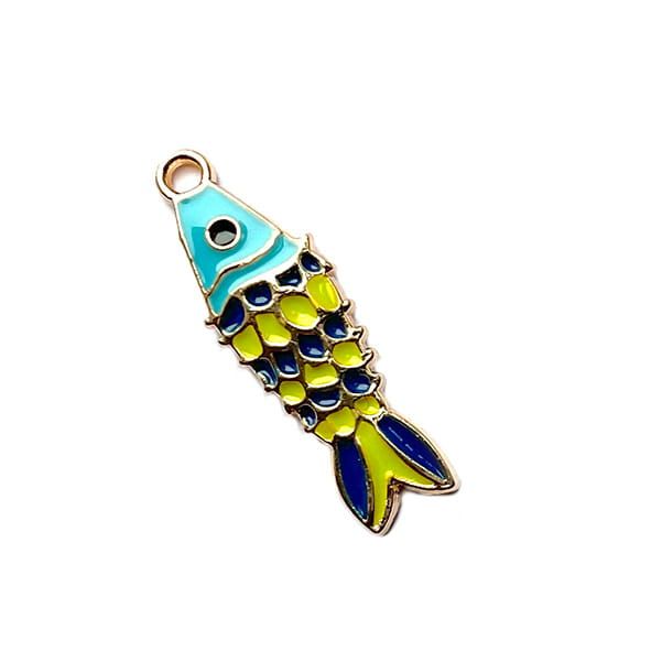 MB1136 Aqua Funky Fish Charm