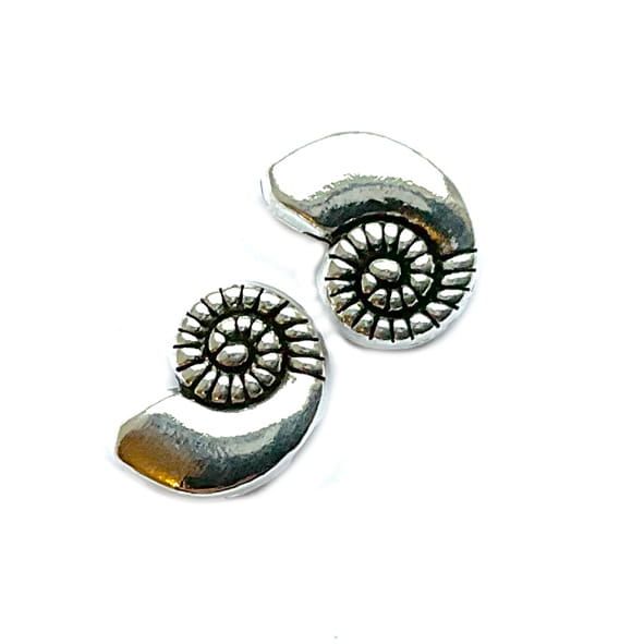 MB1146 Silver Ammonite Bead