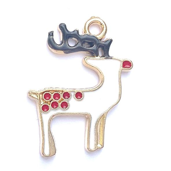MB340 23x18mm Christmas Reindeer Charm