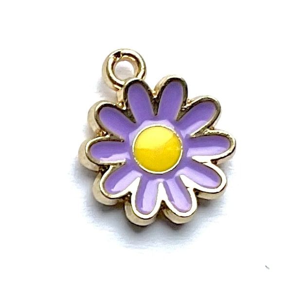 MB397 Lilac Enamel Daisy Charm