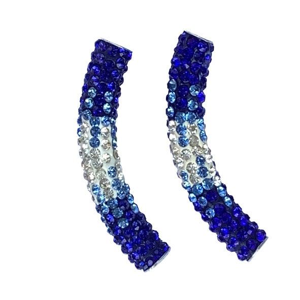 MBx975BL 50x10mm Blue & Silver Curved Tube