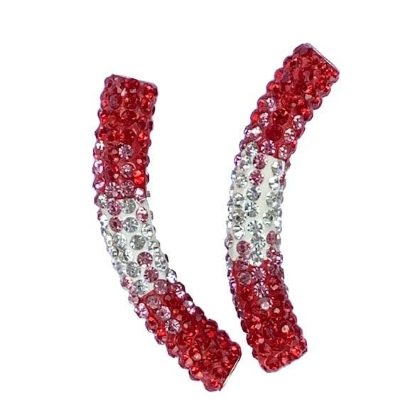 MBx975RE 50x10mm Red & Silver Curved Tube