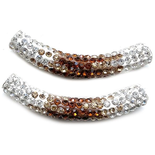 MBx975TOP 50x10mm Topaz and Silver  Curved Tube
