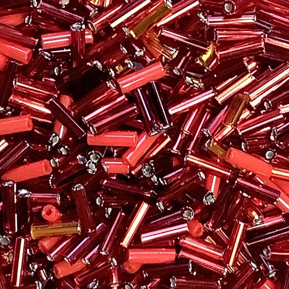 MX044 Red Bugle Bead Mix