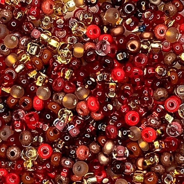 MX547 Ember Red Size 6 Seed Bead Mix