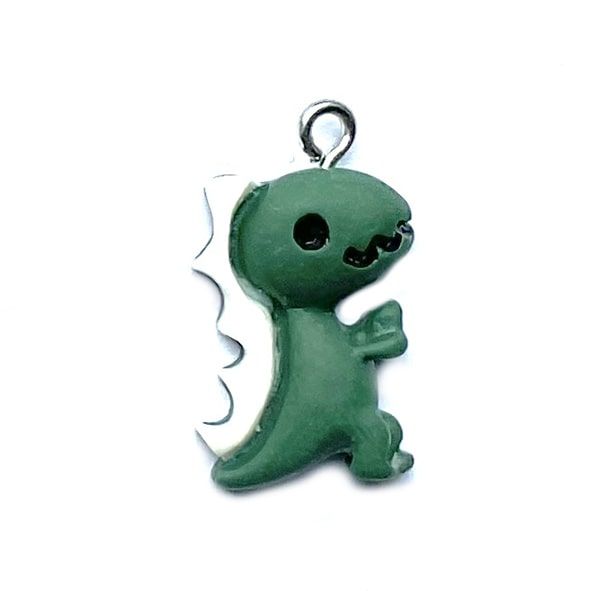 PB357 Dk Green Dinosaur Charm