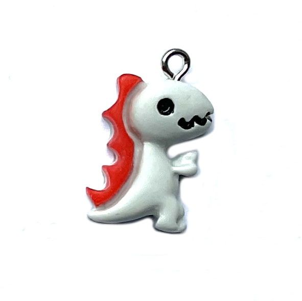 PB358 Grey and Red Dinosaur Charm
