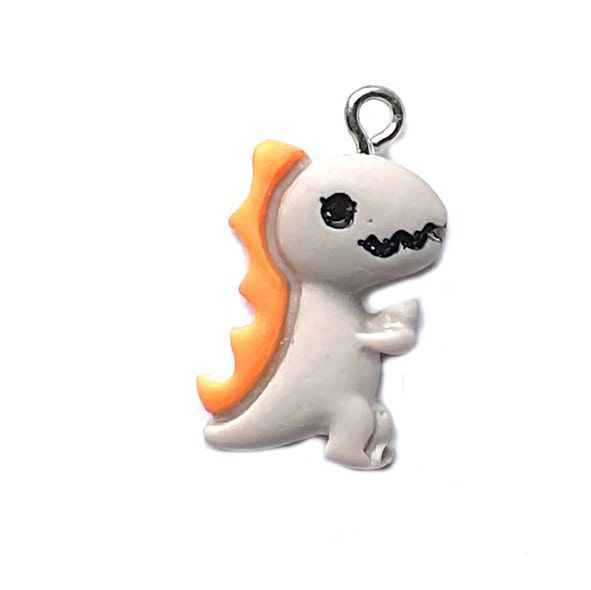 PB359 Mink and Orange Dinosaur Charm