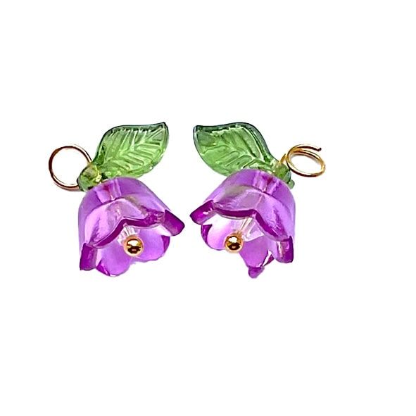 PB388 Violet Tulip Charm Pendant