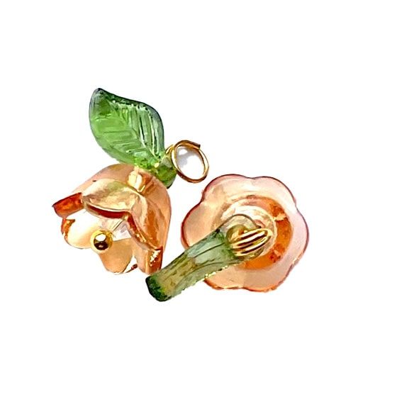 PB389 Burnt Orange Tulip Charm Pendant