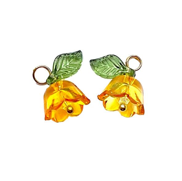 PB390 Orange Tulip Charm Pendant