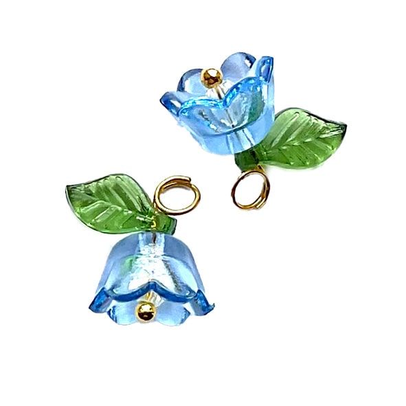 PB392 Blue Tulip Charm Pendant
