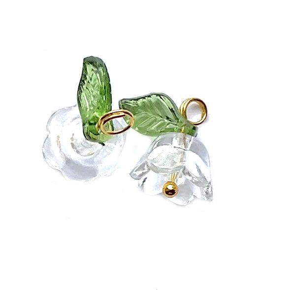 PB393 Clear Tulip Charm Pendant