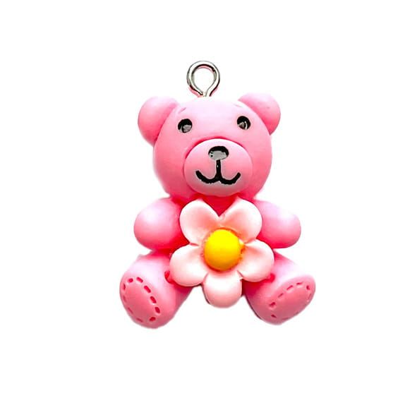 PB453 Bright Pink Teddy Pendant