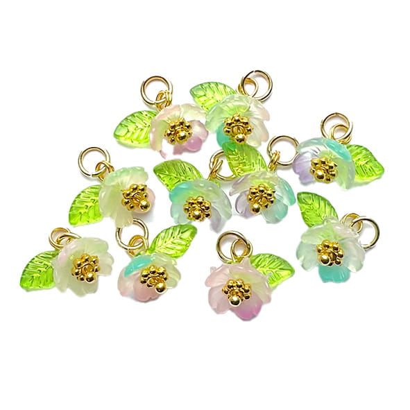 PB455 Ten Flower Charms