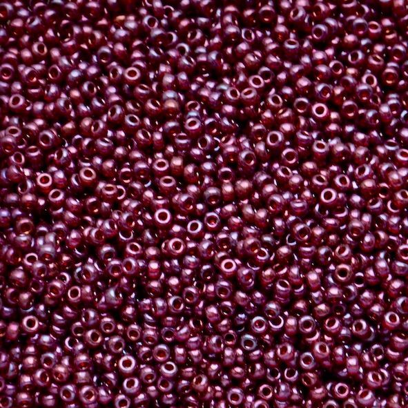RC11-0313 Cranberry Gold Lustre Size 11 Seed Beads
