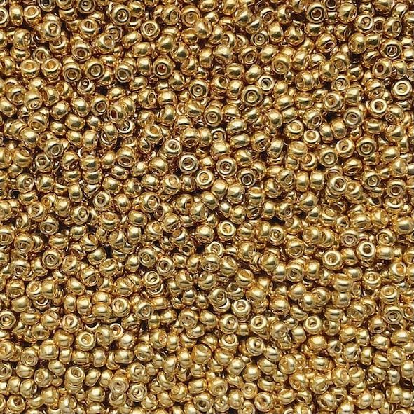 RC11-1052 Galv Lt Gold Size 11 Seed Beads