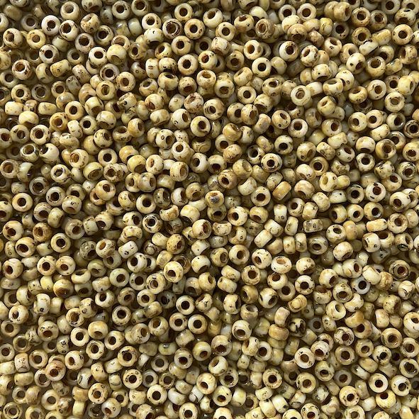 RC11-4512 Op Yellow Picasso Size 11 Seed Beads