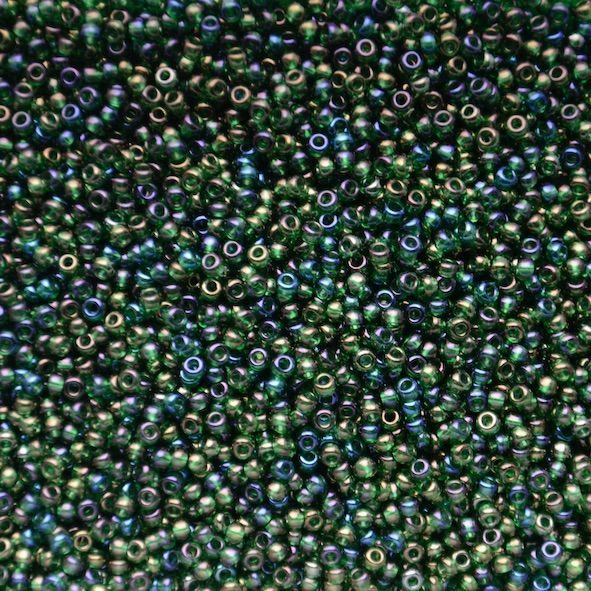 RC682 Trans Emerald AB Size 10 Seed Beads