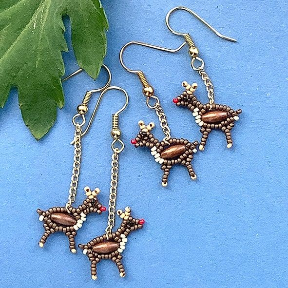 Christmas Reindeer Earrings Kit (makes 2)